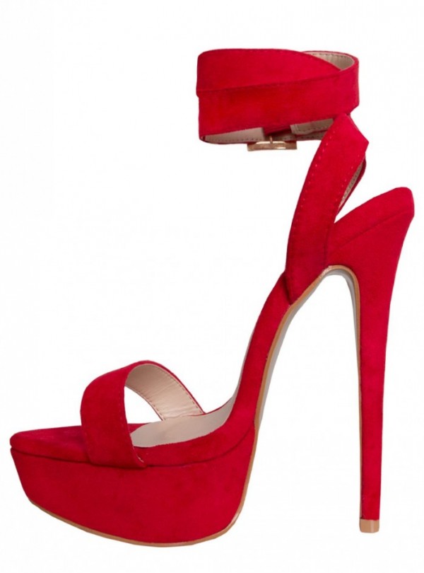 SIMMI SYLVIE RED SUEDE LACE UP DIAMANTE PLATFORM HEELS – Shoes Post