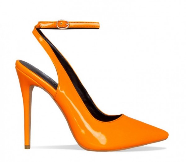 orange slingbacks