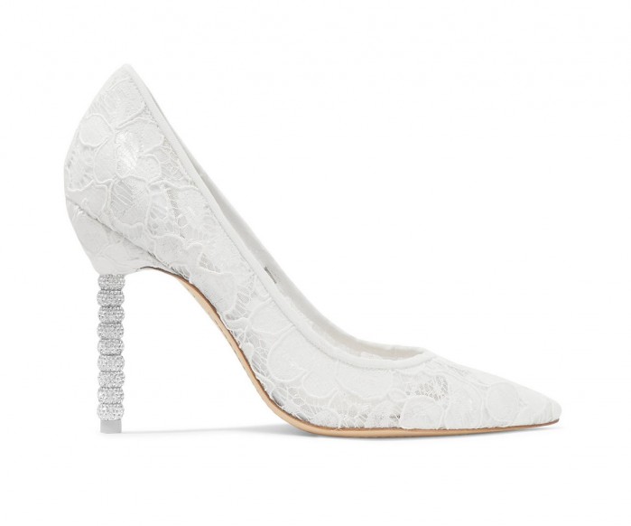 SOPHIA WEBSTER Coco crystal-embellished lace pumps – Shoes Post
