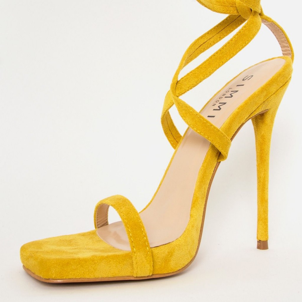 square toe yellow heels