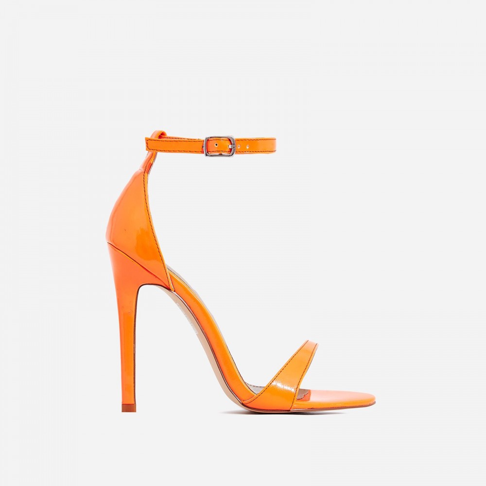 EGO Archer Barely There Heel In Neon Orange Patent – Shoes Post