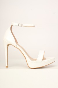 white high heel open toe shoes