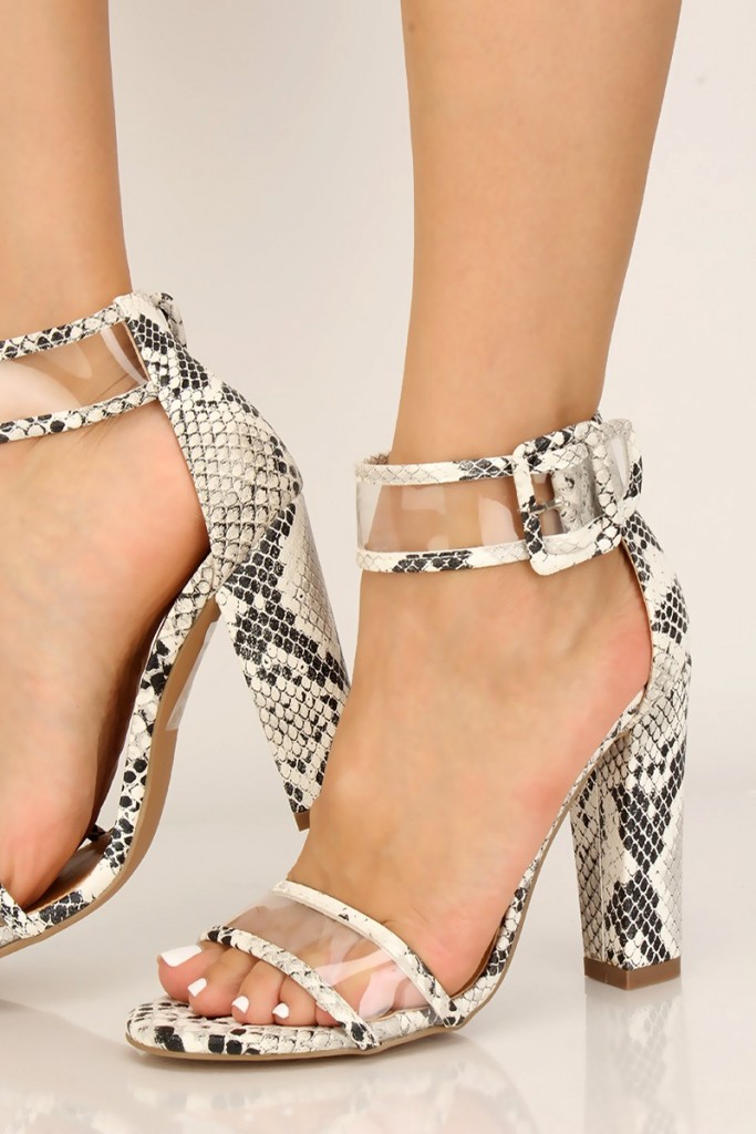 snake black heels
