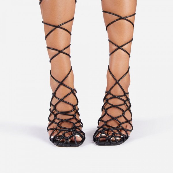 square heels lace up