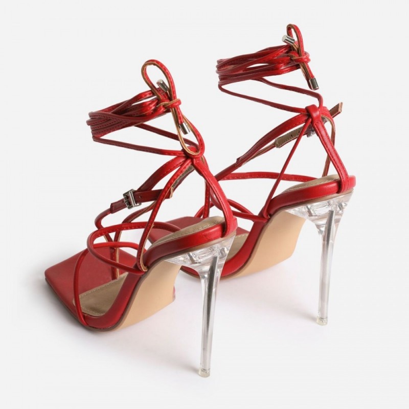 perspex square toe heels