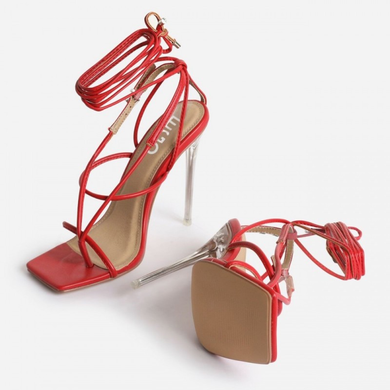 perspex square toe heels