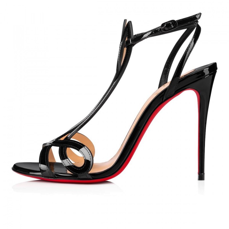 christian louboutin double l patent red sole sandals